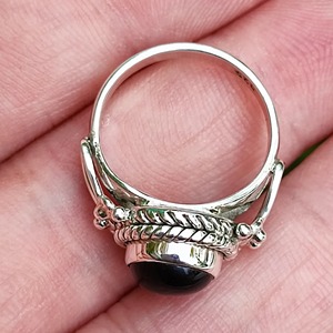 925 Sterling Silver <b>Black</b> Onyx Bezel Setting Statement Boho <b>Ring</b> for Unisex Birthstone Engagement Wedding & Everyday Wear - Product Image 5
