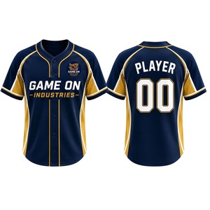 All season Wear Baseball Jersey Heat Sublimation Printed Mesh Anti-Bacterial Custom Logo Printing Plus Size <b>Half</b> <b>Sleeves</b> <b>Shirts</b> - Product Image 5