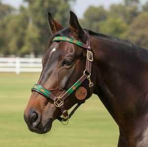 Cabestro de Cuero Profesional para Caballos, para Entrenamiento de Polo, Resistente, Ajustable, con Narquileras Acolchadas y Duraderas - Product Image 1