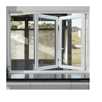 Fenêtres pliantes en aluminium au design moderne personnalisé avec verre trempé