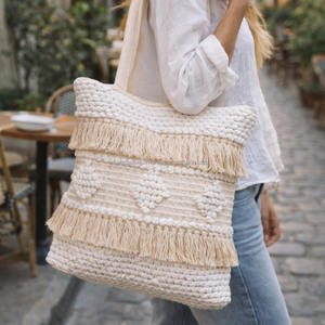 Bolsa de Verano Boho de Primera Calidad, Colección Duradera, Bolsas de Hombro Boho con Flecos, Bolsas de Compras Boho con Borlas Decorativas - Product Image 4