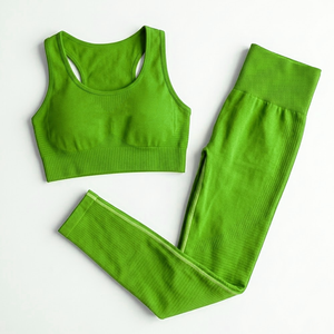 Nouveautés : Ensemble de sport pour femme de haute qualité, personnalisé, comprenant un legging de yoga et un soutien-gorge de sport, à compression, taille haute, séchage rapide, respirant, taille moyenne - Product Image 5