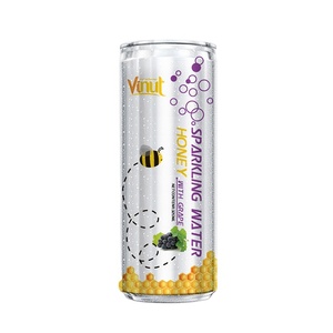 Bidon d'eau pétillante au miel (0.32kg/0,32 L) aromatisé au raisin du printemps Durée de conservation de 24 mois Emballage en métal durable - Product Image 1