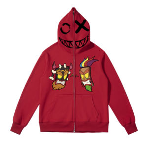High Quality 100% Cotton Design Custom Men Print Blank Full Face Zip Hoodies Multicolour Hip Hop Hoodies - Product Image 1