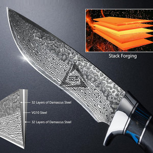 Accesorios para Exteriores: Oferta Destacada - Cuchillos de Hoja Fija con Mango de Madera DIY, OEM, Logotipo Personalizado, Venta al por Mayor, Acero Inoxidable de Damasco de Alta Calidad - Product Image 6