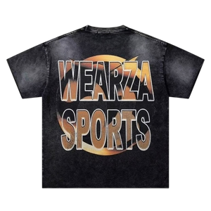 Camiseta Gráfica de Algodón Pesado con Lavado Ácido para Hombre, Estampado Vintage de Caballo Salvaje, Estilo Oversize, Streetwear, Venta al por Mayor OEM B2B - Product Image 4