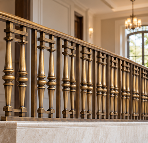 Rampe d'escalier en bronze à marches pour hôtels de luxe, villas, escaliers et projets architecturaux intérieurs modernes - Product Image 4