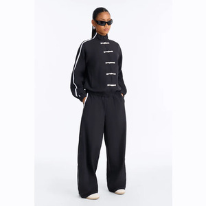 New Fashion High Quality Casual Sport Windbreaker Zipper up Jacket and Pant Two Piece Polyester Quick-dry Tracksuit for <b>Women</b> - Product Image 1