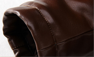 Best Design Men's Leather <b>Jackets</b> Hot Selling New Men's Winter PU Leather <b>Jacket</b> Casual Sherpa <b>Fleece</b> <b>Lining</b> Motorcycle <b>Jacket</b> - Product Image 6