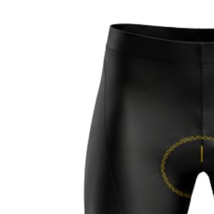 Leggings de cyclisme pour hommes et femmes, noir et jaune, longueur intégrale, rembourrés, respirants, leggings de performance pour le cyclisme en plein air - Product Image 3