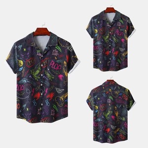 Custom Hawaiian Beach <b>Shirt</b> for Men with Tropical Print Short Sleeve <b>Button</b> Up Summer Vacation <b>Shirt</b> OEM Wholesale Supplier - Product Image 2
