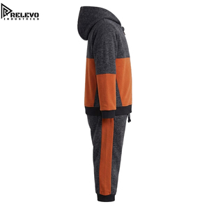 Survêtement d'hiver léger de haute qualité pour homme, gris anthracite avec empiècements orange, idéal pour le sport - Product Image 2