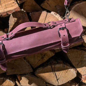 Leather Knife <b>Roll</b> Travel-Friendly Chef Knife Case Durable Excellent Folding Kitchen <b>Tool</b> Storage <b>Bag</b> LKR-0282 - Product Image 1