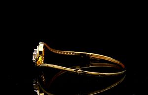 Luxury 18K <b>Solid</b> <b>Gold</b> Diamond Bracelet Round Brilliant Cut Claw Setting Women's Engagement Jewelry Chain Link <b>Bangle</b> - Product Image 4