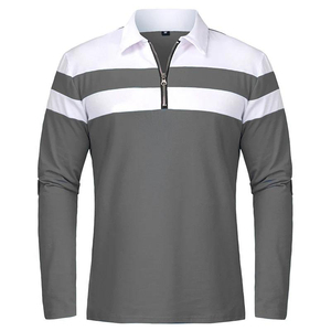 Polos de Verano para Hombre de Alta Calidad con Bloques de Color, Manga Larga, Cuello con Ribete en Contraste, Mezcla de Algodón, Cómodos y Transpirables - Product Image 6