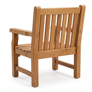 Modern Solid Teak Villa School Outdoor Garden <b>Armchair</b> Slatted Seat Backrest Waterproof <b>Comfortable</b> Durable - Product Image 4