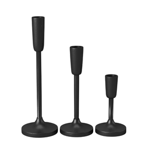 Support à bougies en gros pour la décoration intérieure, porte-bougie de haute qualité, finition noire, en aluminium coulé, personnalisé et fait main - Product Image 5
