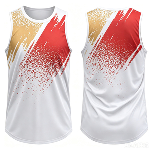 เสื้อกล้ามผู้ชาย GURUNA-Z-INDUSTRY สีน้ำเงิน แบบมีบล็อกสี คอโอ แห้งเร็ว ระบายอากาศดี สไตล์สตรีท ผ้าถัก 100% คอตตอน 120 กรัม - Product Image 5