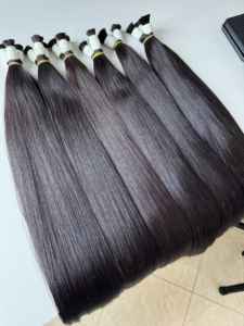 ผมแท้สองชั้นสำหรับต่อผมมนุษย์แบบไม่หลุดร่วงไม่พันกัน - Product Image 4