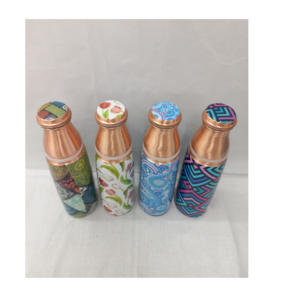 Designer <b>Copper</b> <b>Water</b> <b>Bottle</b> with Leak-Proof Cap and Ayurvedic Health Benefits for Travel - Product Image 2