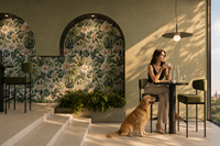 600x1200mm Matte Porzellan-Boden- und Wandfliese mit Modernem Tropischem Blumenmuster und Rutschfester Oberfläche für Innenräume, Esszimmer, Küche und Wohnzimmer