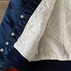2025 OEM Custom Mens Retro 80s Varsity <b>Jacket</b> Winter Color Satin Starter Ribbed Elastic Cuff Letter Pattern Bomber <b>Jacket</b> - Product Image 6