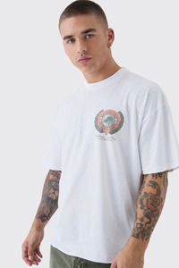 mens oversized boxy fit t shirt drop shoulder loose fit heavy cotton streetwear blank tshirt custom <b>logo</b> - Product Image 3