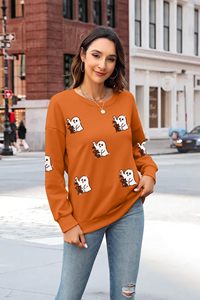 เสื้อพิมพ์ลายขนแกะสำหรับฤดูหนาว คอกลม ผ้าฝ้าย สกรีนแบรนด์ได้ตามต้องการ สไตล์วินเทจ ทรงปกติ เสื้อผ้าสตรีทแวร์ ผู้จัดจำหน่าย - Product Image 6