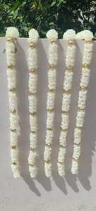 Guirlande de jasmin Mogra avec boules Gota suspendues pour la décoration de Mandap de mariage indien, Nikah, Pooja, temple, cloison, arche, suspension de plafond - Product Image 6