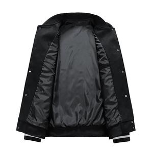 Blouson universitaire en cuir sur mesure pour homme et femme, col montant, broderie personnalisable, coupe-vent d'hiver - Product Image 3