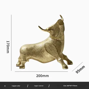 Adorno Moderno Minimalista de Toro de Cobre Fundido, Decoración Metálica para Vitrina de Escritorio, Sala de Estar y Estudio, Arte en Hierro - Product Image 5