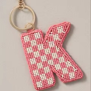 R Beautiful Seed Beads Keychain With Artistic Pattern Handmade Beaded Keychain With Stylish Boho Design - Product Image 2