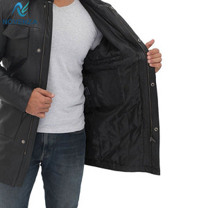 Manteau Trench Classique en Cuir pour Homme, Réversible, Coupe Ajustée, Doublure Chaude, Fermeture Boutonnée, Idéal pour les Voyages d'Affaires, Décontracté et Quotidien - Product Image 4