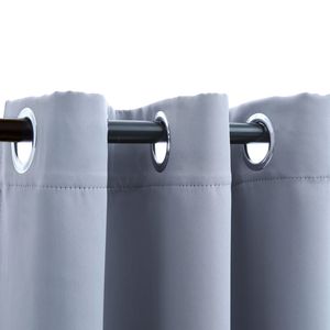 2 pezzi tende oscuranti in tessuto grigio 37 "x 84" con anelli tende e mantovane Premium - Product Image 2