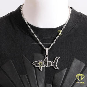 Fashion Sea Animal Hip Hop Pendant Necklace with VVS Moissanite Diamonds and 925 Sterling Silver - Product Image 3