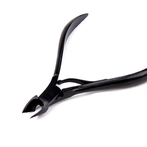 Ciseaux à cuticules droits en acier inoxydable chirurgical, finition noire mate, à ressort unique, de précision, pour peaux mortes et ongles, pour salon de manucure/pédicure - Product Image 4