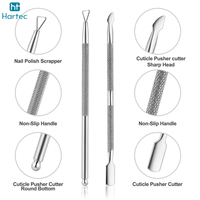 Prix de gros – Kit professionnel d'outils de manucure en acier inoxydable pour repousser les cuticules, conception double face, instruments de beauté de haute qualité pour