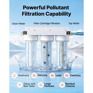 Sistema di Filtrazione Acqua Premium a 3 Stadi da 5 Micron con Cartucce di Ricambio per Camper e Roulotte - Product Image 3