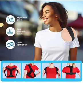 Best Quality Regular Clavicle <b>Brace</b> Adjustable Shoulder Support Elastic Material Hook Loop Closure for Posture Correction Daily - Product Image 5