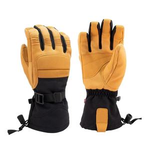 Gants de ski à doigts entiers, noirs, en polyester, imperméables, isolés thermiquement, avec fermeture à cordon, unisexes, pour l'hiver et l'alpinisme - Product Image 1