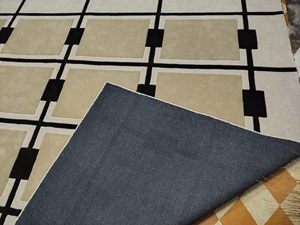 Alfombra Moderna Beige Marrón con Diseño Geométrico, Hecha a Mano con Lana Suave, Alfombra de Lujo para Sala de Estar, Dormitorio, Oficina, Decoración de Piso - Product Image 2