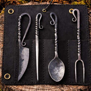 Juego de Cubiertos Medievales de Metal para Cocinas Rústicas, Servicio de Comida al Aire Libre y Celebraciones Familiares Especiales - Product Image 3