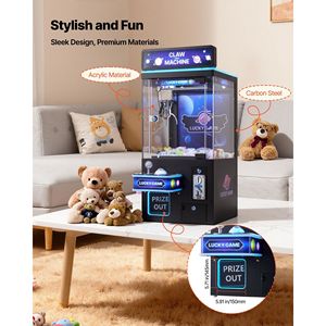 Macchina Acchiappacaramelle di Medie Dimensioni con Artigli in Acciaio di Precisione, Gioco Arcade con Luci e Suoni - Product Image 5