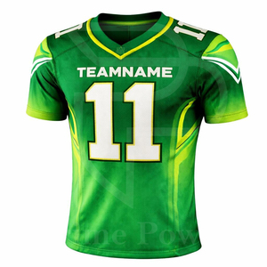 Conjunto de Uniforme de Fútbol Americano Personalizado, Pantalones y Camiseta, 100% Poliéster, Parte Delantera Corta, Tela de Malla Transpirable, Ropa Deportiva de Equipo, OEM, ODM, al por Mayor - Product Image 2