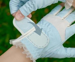 New Sky Blue PU Leather Golf <b>Glove</b> Left Hand Full Finger Non Slip Hook And Loop Closure Unisex Breathable <b>Moisture</b> Wicking - Product Image 1