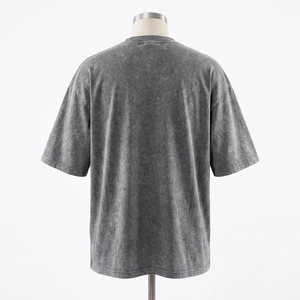 Men's T Shirt Gray Acid Wash Text Graphic Crew Neck Short Sleeve Oversized Fit Casual Streetwear <b>Tshirt</b> Clothes - Product Image 4