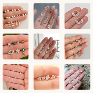 Zisma 14K Gold Princess Lab Grown Diamond Labret Internal Threaded Flat <b>Back</b> Round Diamond Halo Piercing Stud Manufacturer - Product Image 6