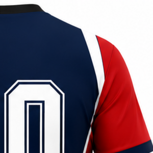 Custom Navy Blue Red White Sublimated Volleyball Jersey Short Sleeve Team Sports Clothing Match Competition Performance Shirt - Product Image 4