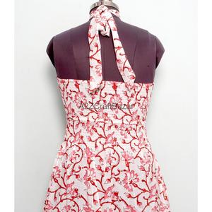 Vestido Midi de Algodón 100% para Mujer, Estampado Floral, Cuello Redondo, Línea A, Sin Mangas, Transpirable, Informal, para Verano - Product Image 5