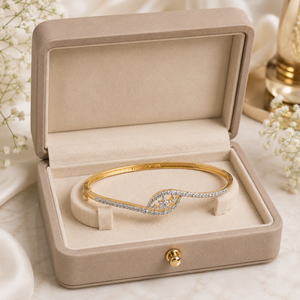 100% Real Round Cut Diamond Vintage <b>Bangle</b> <b>Bracelet</b> | 7 Inch Yellow Gold Jewelry | Fashionable Women's Engagement Wedding Party - Product Image 2